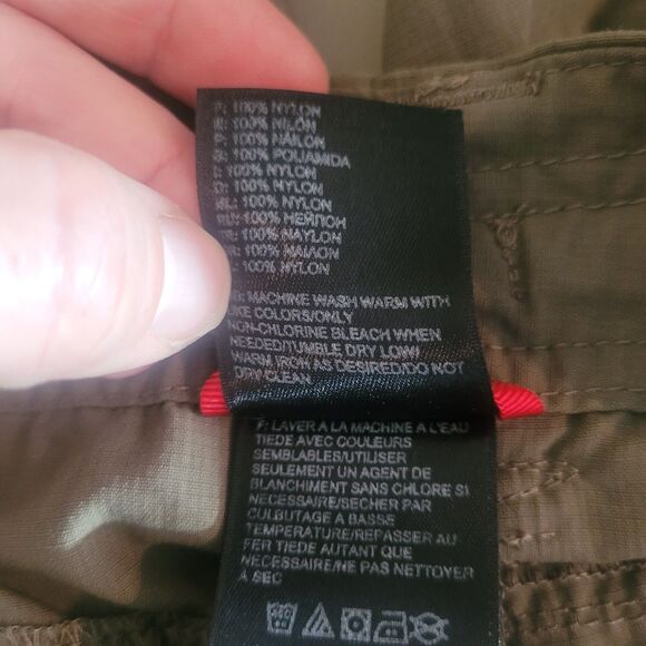 The North Face Nylon 10" Shorts Women's Size 12 Tall Green Roll Tab Cuff Hiking - Picture 10 of 12